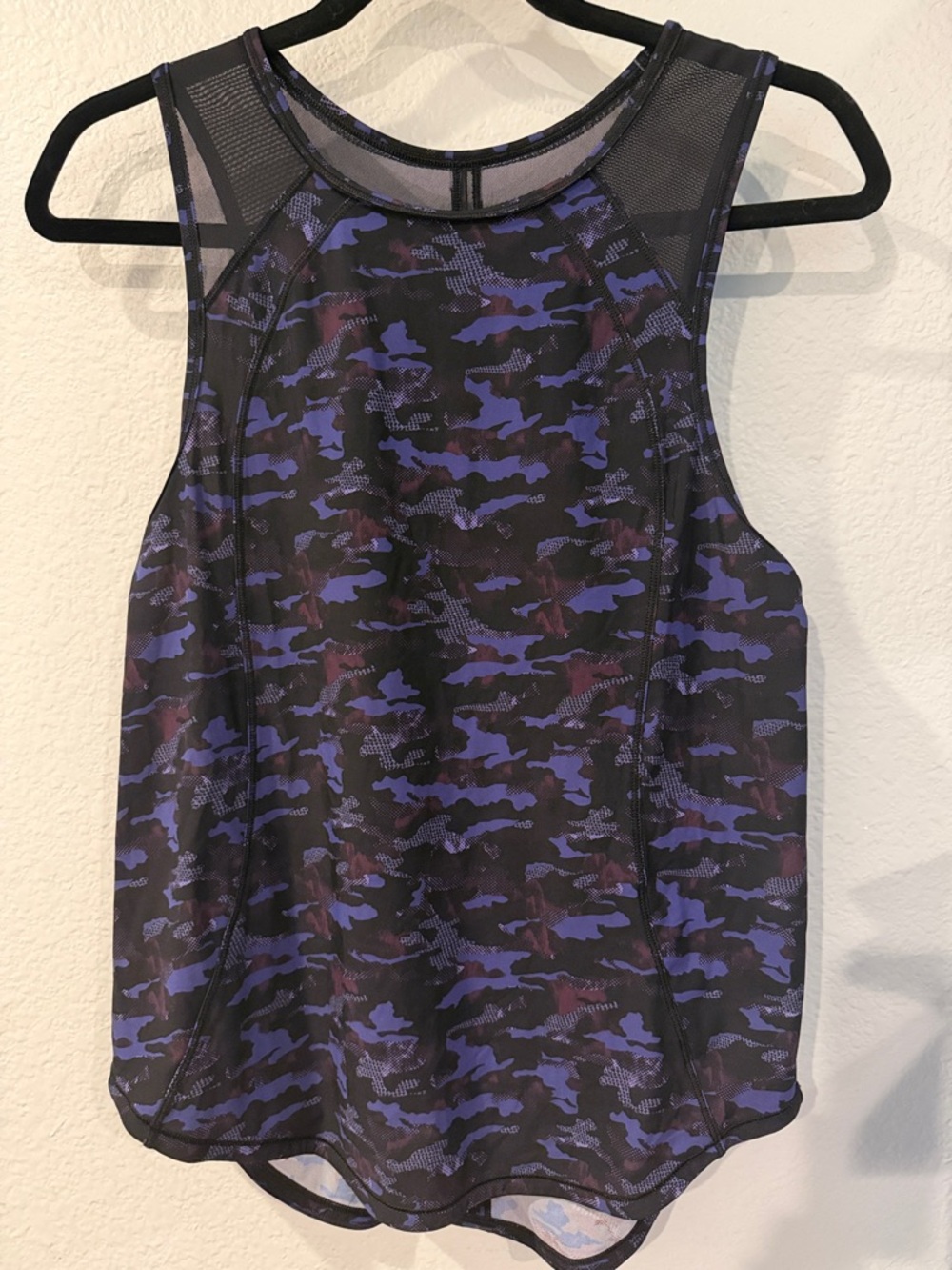 lululemon Sculpt Tank Black and Purple Camo Mesh Tank